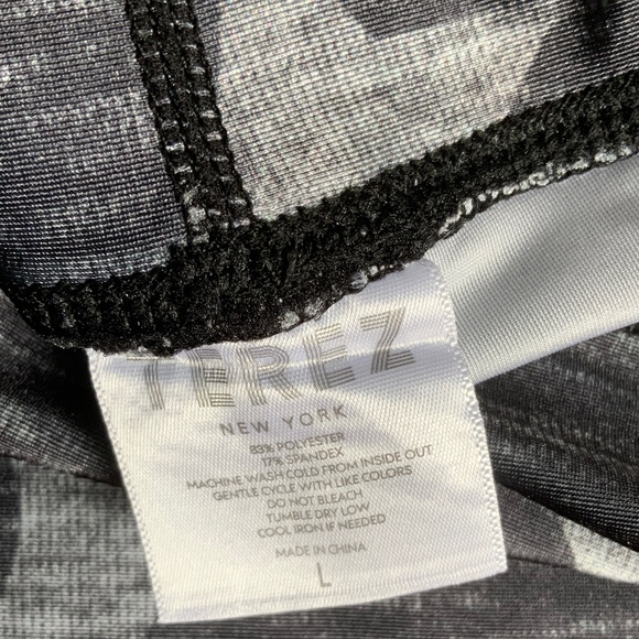 NWT $95 TEREZ 3" Tall Band leggings in MOON - BACK AND HEATHERED, Size Large - Picture 7 of 9